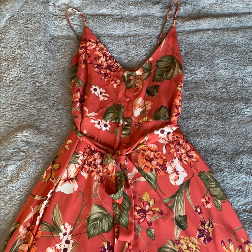 DONATING, LAST CHANCE LULU’s Dusty Rose Floral Print Skater Dress - Picture 4 of 11